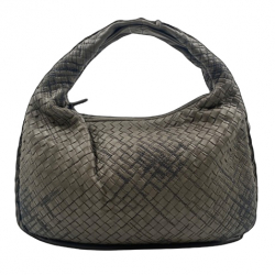 Bottega Veneta Grey Leather Medium Veneta