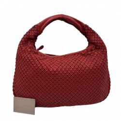 Bottega Veneta Red Leather Medium Veneta