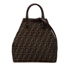 Fendi B Fendi Brown Canvas Fabric Zucca Satchel Italy