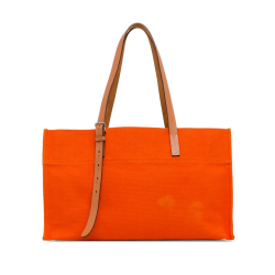 Hermès AB Hermès Orange Canvas Fabric Toile Etriviere Elan Tote France