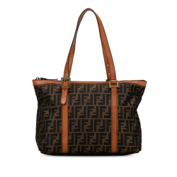 Fendi B Fendi Brown Canvas Fabric Zucca Tote Italy