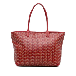 Goyard A Goyard Red Coated Canvas Fabric Goyardine Artois PM France