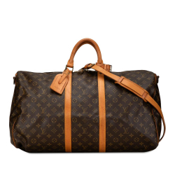 Louis Vuitton B Louis Vuitton Brown Monogram Canvas Canvas Monogram Keepall Bandouliere 55 France