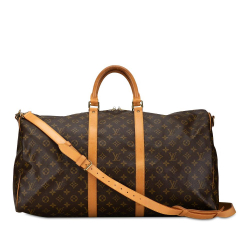 Louis Vuitton B Louis Vuitton Brown Monogram Canvas Canvas Monogram Keepall Bandouliere 55 France