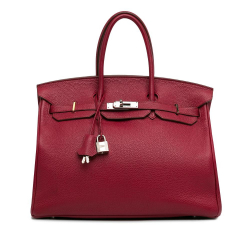 Hermès AB Hermès Red Bordeaux Calf Leather Togo Birkin Retourne 35 France