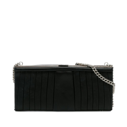 Christian Louboutin B Christian Louboutin Black Calf Leather Clutch on Chain Italy