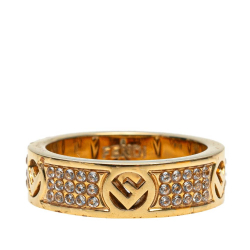 Fendi B Fendi Gold Gold Plated Metal F Is Fendi Crystal Band Ring Italy