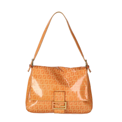 Fendi Orange Vinyl Fendi Baguette Mamma