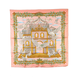 Hermès AB Hermès Pink Light Pink Silk Fabric Envol United Nations Scarf France