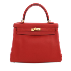 Hermès AB Hermès Red Calf Leather Swift Kelly Retourne 25 France