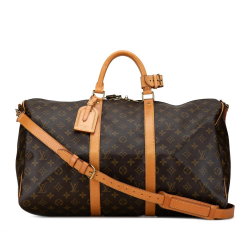 Louis Vuitton B Louis Vuitton Brown Monogram Canvas Canvas Monogram Keepall Bandouliere 50 France