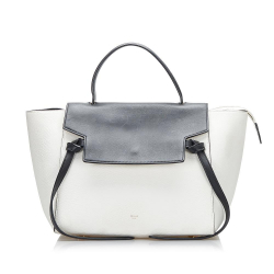 Celine B Celine White with Black Calf Leather Micro Belt Bag Italy