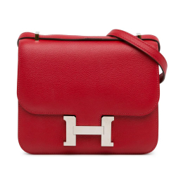 Hermès AB Hermès Red Calf Leather Mini Evercolor Constance France