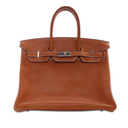 Hermès B Hermès Brown Calf Leather Barenia Faubourg Birkin Retourne 35 France