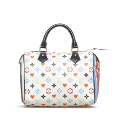 Louis Vuitton AB Louis Vuitton White Monogram Canvas Canvas Monogram Game On Speedy Bandouliere 25 Italy