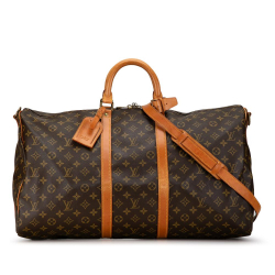 Louis Vuitton B Louis Vuitton Brown Monogram Canvas Canvas Monogram Keepall Bandouliere 55 France