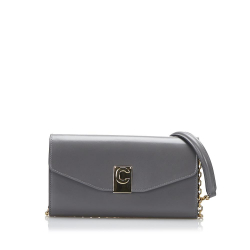 Celine B Celine Gray Dark Gray Calf Leather C Bag Wallet On Chain Italy