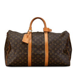 Louis Vuitton B Louis Vuitton Brown Monogram Canvas Canvas Monogram Keepall 50 France