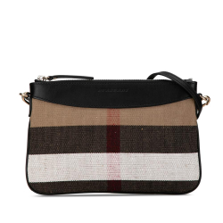 Burberry B Burberry Black Canvas Fabric Mega Check Peyton Crossbody China