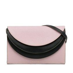 Marni AB Marni Pink Light Pink Calf Leather Triple Flap Crossbody Italy