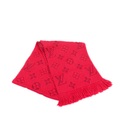 Louis Vuitton AB Louis Vuitton Red Wool Fabric Logomania Scarf Italy