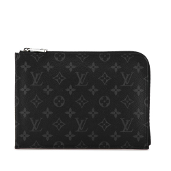 Louis Vuitton B Louis Vuitton Black with White Monogram Canvas Canvas Monogram Eclipse Pochette Jour PM France