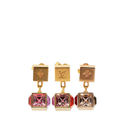 Louis Vuitton AB Louis Vuitton Gold Gold Plated Metal Gamble Earring Set France