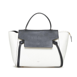 Celine B Celine White Calf Leather Mini Belt Bicolor Satchel Italy