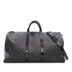 Louis Vuitton B Louis Vuitton Black Damier Canvas Canvas Damier Graphite Keepall Bandouliere 60 France