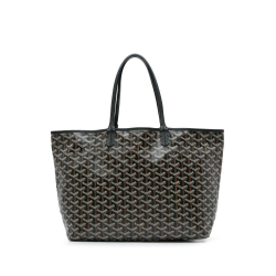 Goyard B Goyard Black Coated Canvas Fabric Goyardine Saint Louis PM France