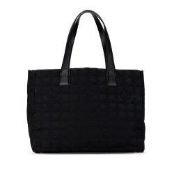 Chanel B Chanel Black Nylon Fabric New Travel Line Tote Italy