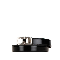 Salvatore Ferragamo B Ferragamo Black Calf Leather Gancini Belt Italy