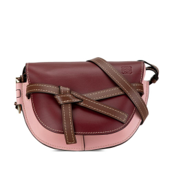 Loewe AB LOEWE Red Bordeaux Calf Leather Small Gate Crossbody Spain