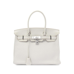 Hermès AB Hermès Gray Light Gray Calf Leather Togo Birkin Retourne 30 France