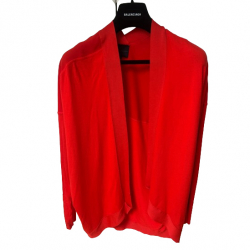 Hôtel Particulier Oversized viscose cardigan in coral red