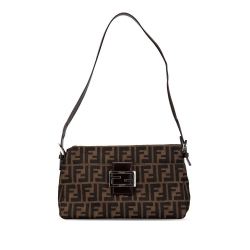 Fendi B Fendi Brown Canvas Fabric Zucca Shoulder Bag Italy