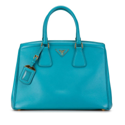 Prada B Prada Blue Turquoise Saffiano Leather Lux Parabole Tote Italy