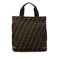 Fendi B Fendi Brown Canvas Fabric Zucca Foldable Tote Italy