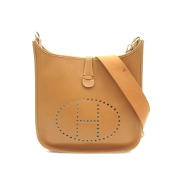 Hermès B Hermès Brown Light Brown Calf Leather Fjord Evelyne GM France