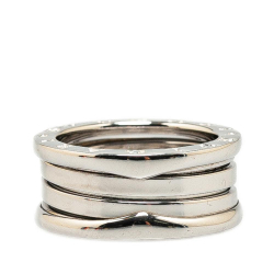 Bvlgari B Bvlgari Silver 18K White Gold Metal B.Zero1 Three Band Ring Italy