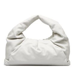 Bottega Veneta AB Bottega Veneta White Ivory Lambskin Leather Leather The Shoulder Pouch Italy