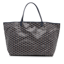 Goyard B Goyard Blue Navy Coated Canvas Fabric Goyardine Saint Louis GM France