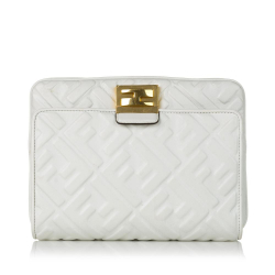 Fendi B Fendi White Lambskin Leather Leather Upside Down Zucca Italy