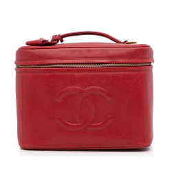 Chanel B Chanel Red Caviar Leather Leather CC Caviar Vanity Bag Italy