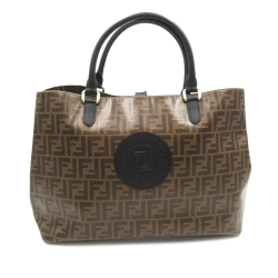 Fendi B Fendi Brown Coated Canvas Fabric Zucca Satchel Italy