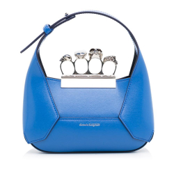 Alexander McQueen A Alexander McQueen Blue Calf Leather The Jewelled Mini Satchel Italy