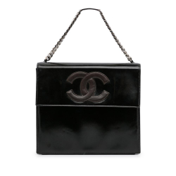 Chanel AB Chanel Black Patent Leather Leather Patent Flap Handbag France