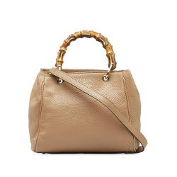 Gucci B Gucci Brown Calf Leather Mini Bamboo Shopper Italy