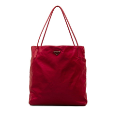 Prada B Prada Red Nylon Fabric Tessuto Tote Italy