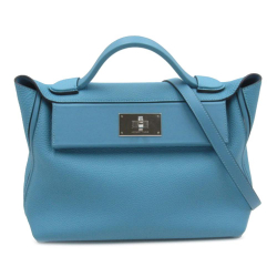 Hermès AB Hermès Blue Calf Leather Togo Swift 24/24 29 France